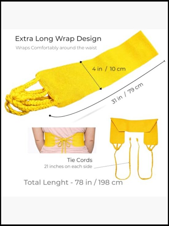 Cotton Embroidered Flat Waist Belt Sash 31in 22in Ties Traditional